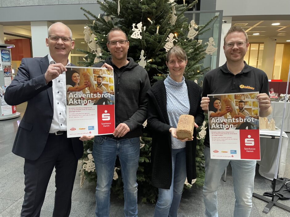 Pünktlich zum 1. Advent: Bäckereien Dördelmann, Potthoff, Ridder und Sparkasse Hamm starten Adventsbrotaktion