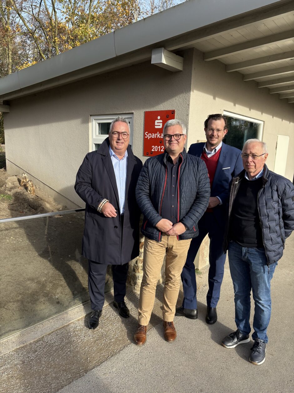 Sparkasse Hamm und Lions Club Hamm ermöglichen Renovierung des Erdmännchen-Geheges im Tierpark Hamm