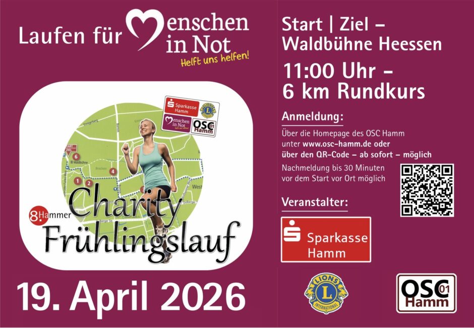 Laufen für Aktion „Menschen in Not“ am 19. April auf der Heessener Waldbühne
