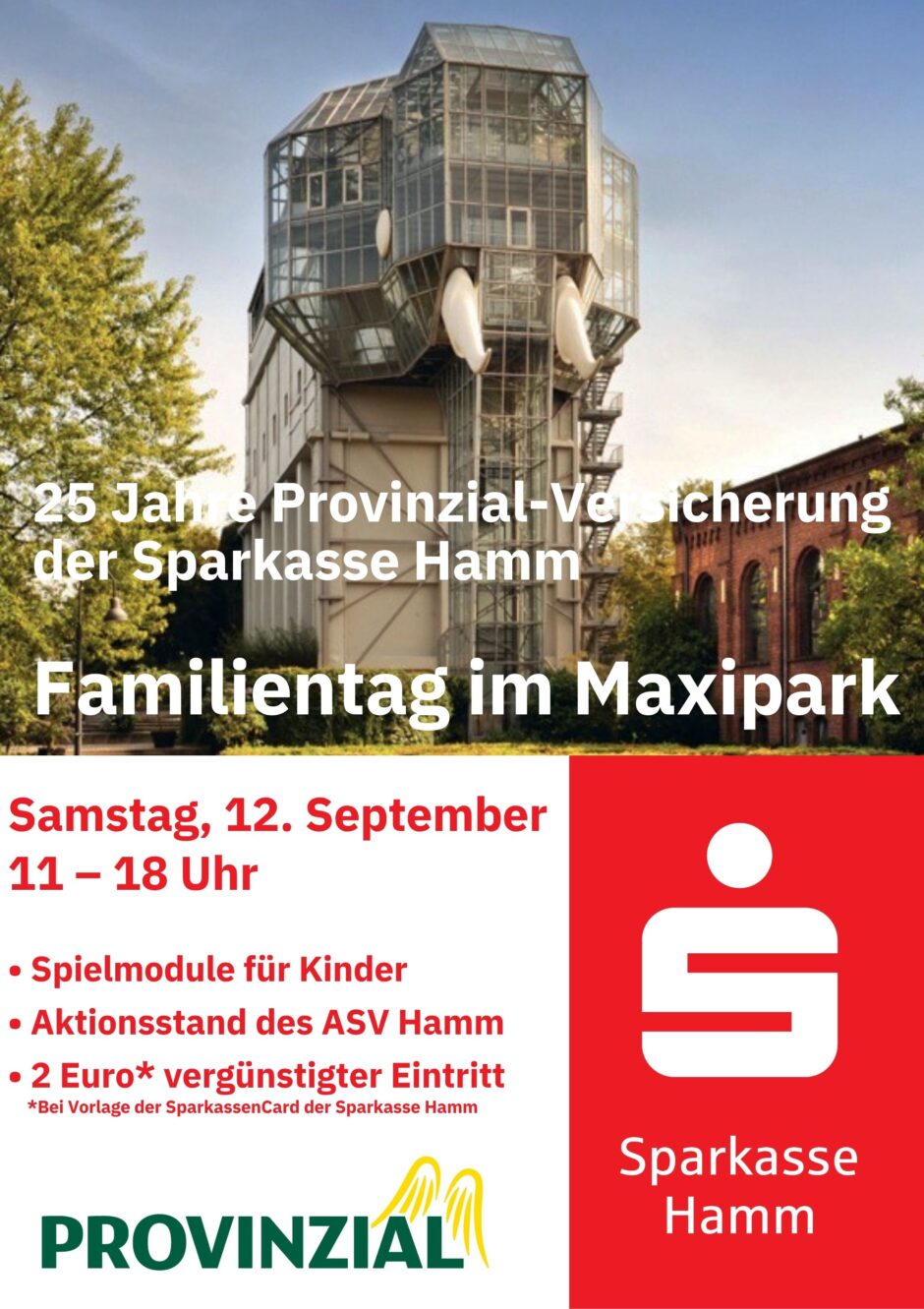 25 Jahre Provinzial-Versicherungsabteilung der Sparkasse Hamm: Familientag im Maxipark lädt zum Mitfeiern ein
